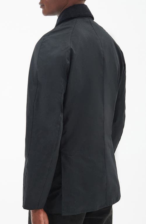 Shop Barbour Ashby Waxed Cotton Jacket In Black Classic