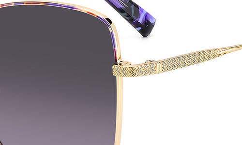 Missoni 59mm Cat Eye Sunglasses In Violet Havana Gold/violet