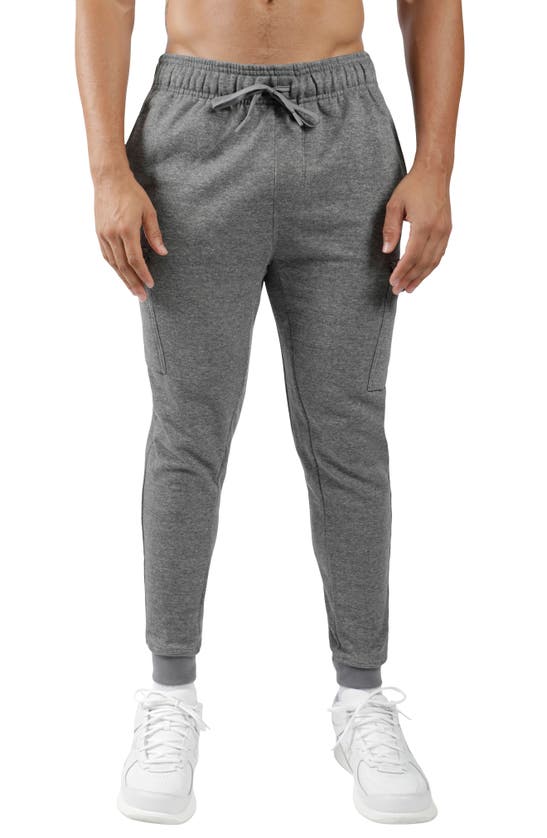 90 Degrees By Reflex Snap Button Side Pocket Joggers In Heather Grey ...