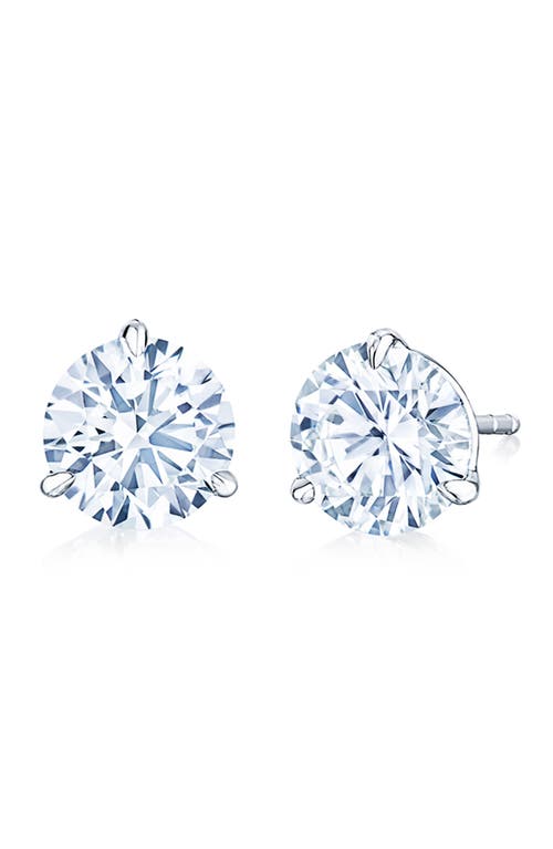 Shop Kwiat Round Diamond & Platinum Stud Earrings In White