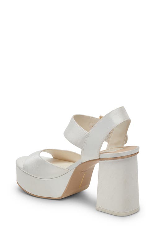Shop Dolce Vita Bobby Imitation Pearl Ankle Strap Platform Sandal In White Pearls