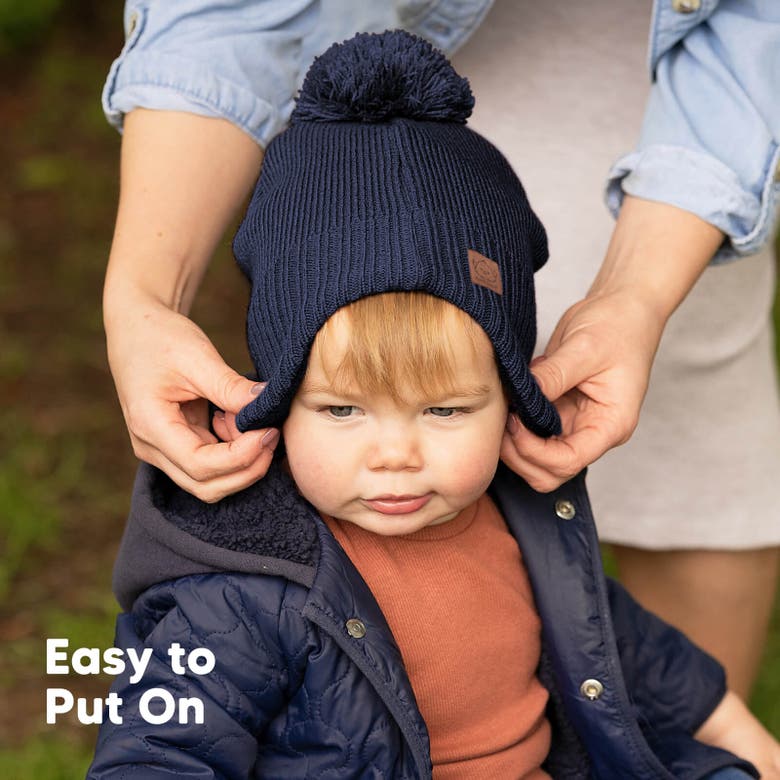 Shop Keababies Muff Knitted Beanie In Navy