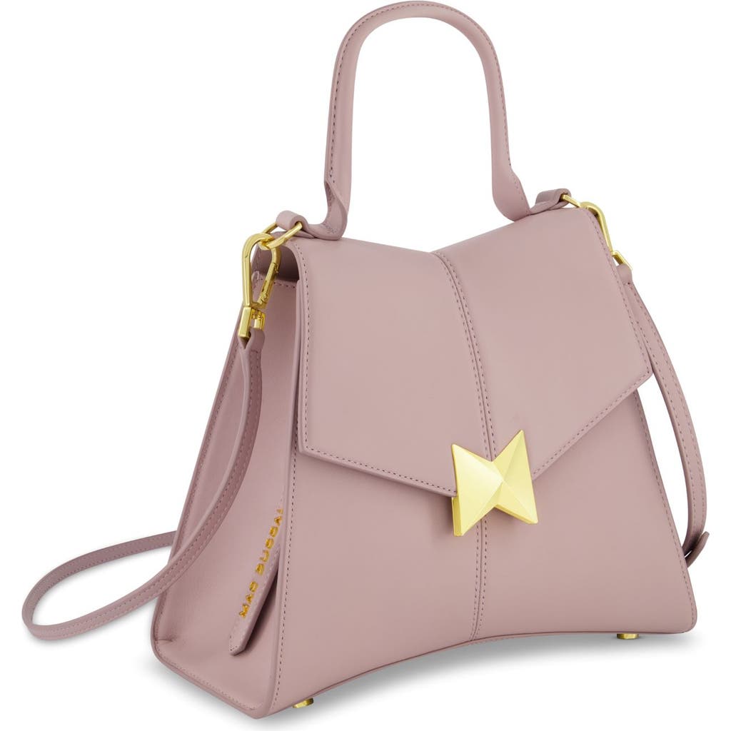 Mac Duggal Gold Plated Hardware Angular Leather Handbag In Wisteria