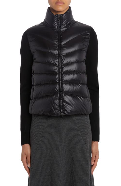 Moncler Ghany Mock Neck Down Puffer Vest in Black Smart Closet