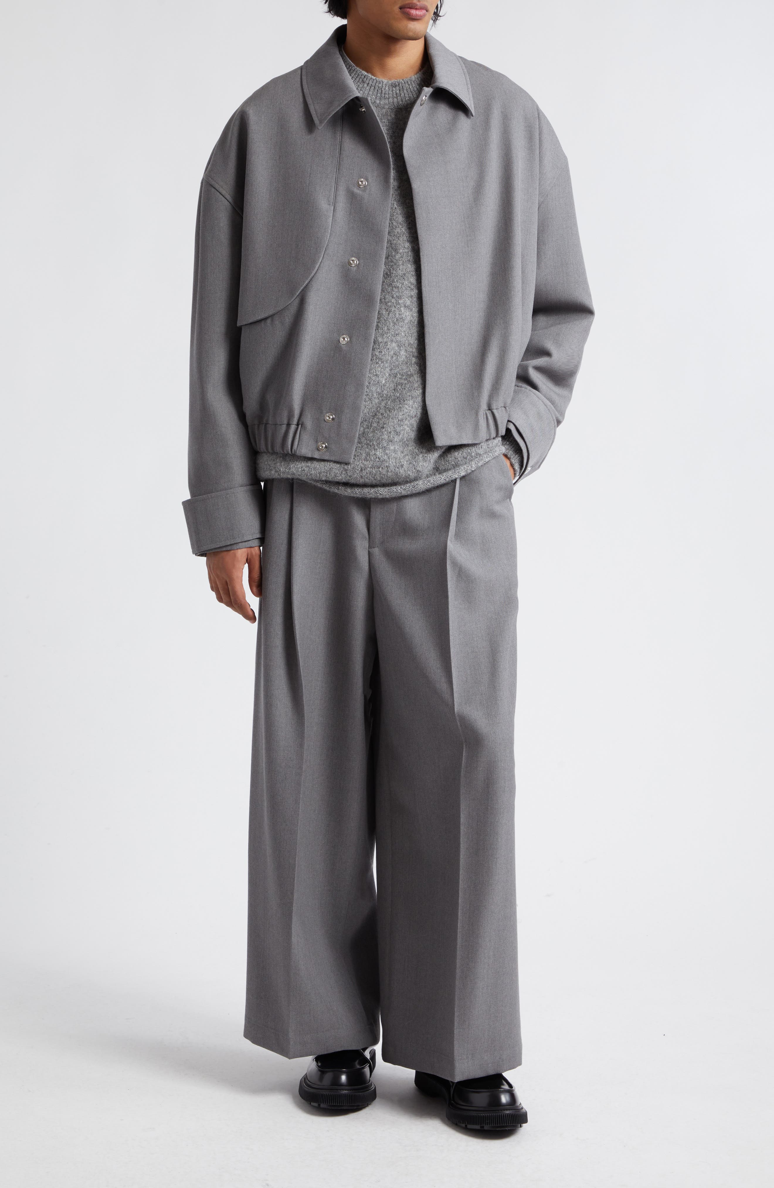 Jacquemus Le Blouson Salti Virgin Wool Trench Bomber Jacket in