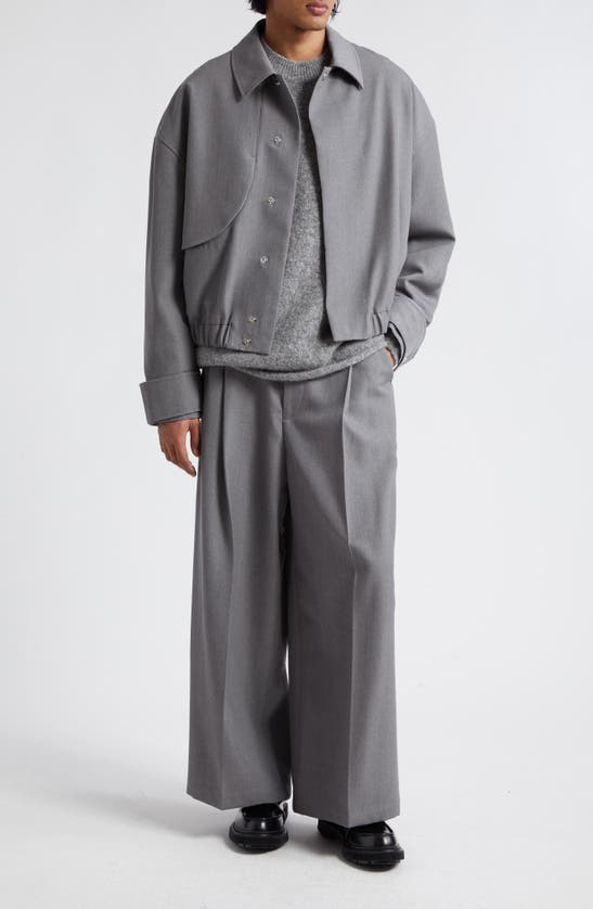 Shop Jacquemus Le Pantalon Salti Loose Fit Pleated Wool Pants In Grey