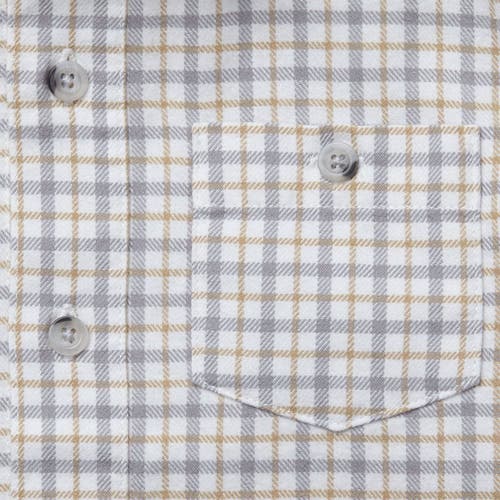 Hope & Henry Baby Boys' Organic Flannel Shirt, Infant In White/yellow