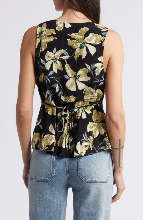 Shop Treasure & Bond Floral Peplum Tank In Black Via Floral