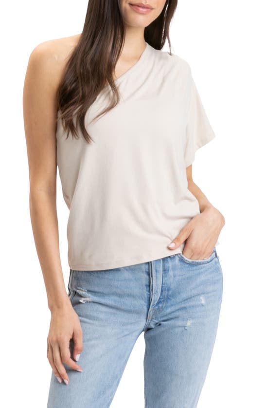 Threads 4 Thought Shivani Luxe Jersey One-shoulder Top In Sand