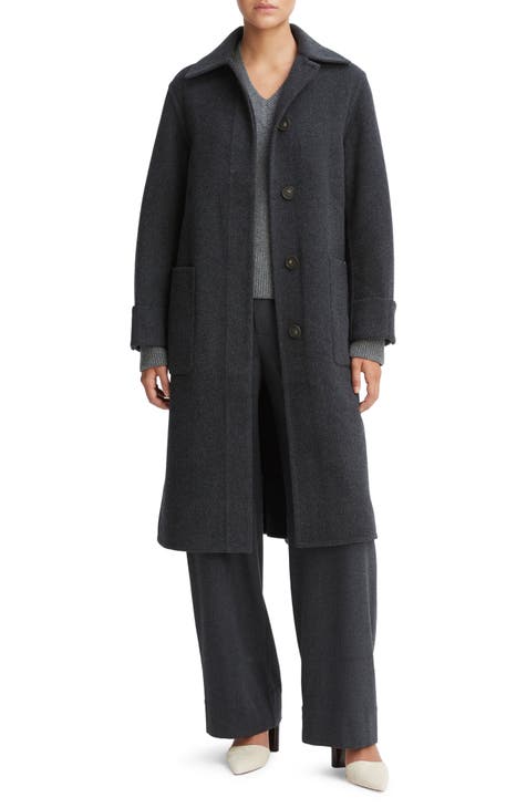 gray midi wool coat womens winter warm coat 1825#