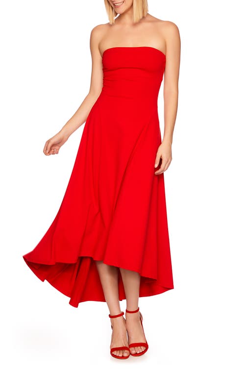 Susana Monaco Strapless High/Low Dress in Perfect Red