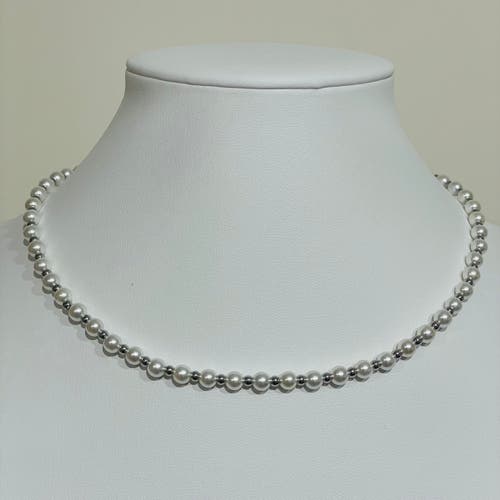 Donatello Gian Pearl Choker Necklace In Silver