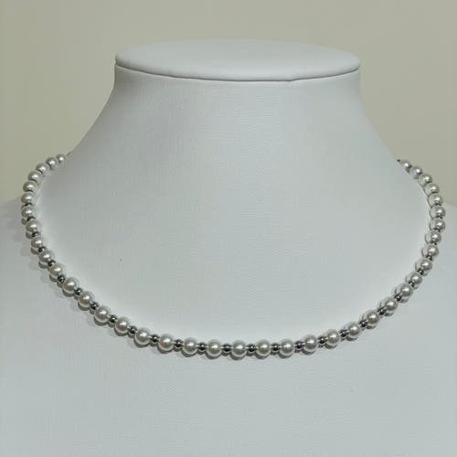 Shop Donatello Gian Pearl Choker Necklace In Silver