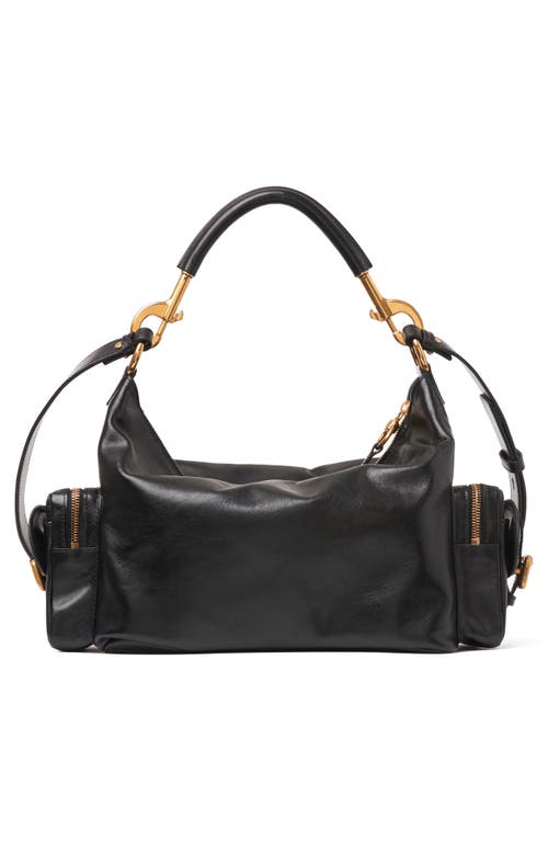 Shop Chloé Camera Leather Top Handle Bag In Black