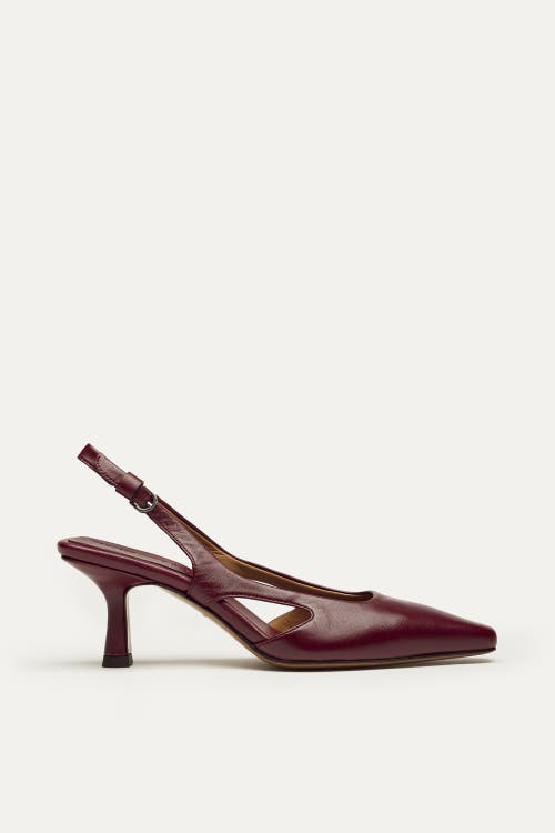 Want Les Essentiels De La Vie Want Les Essentiels Holton Smooth Leather Slingback Heels In Dark Cherry