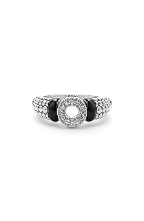 LAGOS Black Caviar Diamond Ring in Silver Black Diamond at Nordstrom, Size 8
