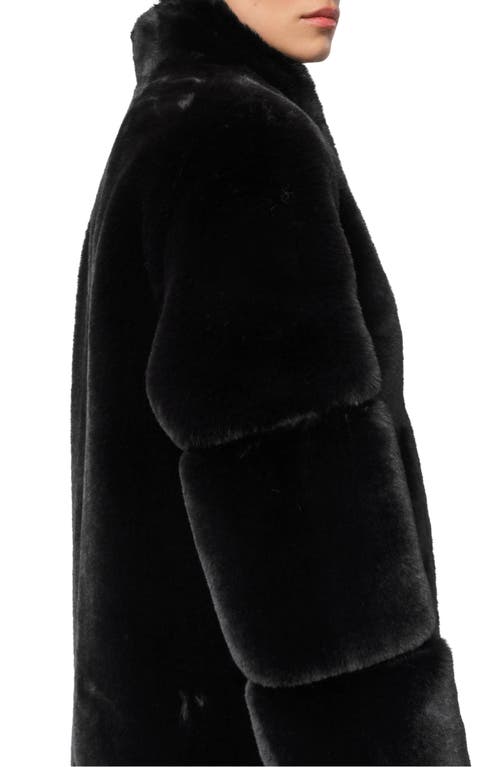 Shop Apparis Sylke Pluche™ Faux Fur Longline Coat In Noir