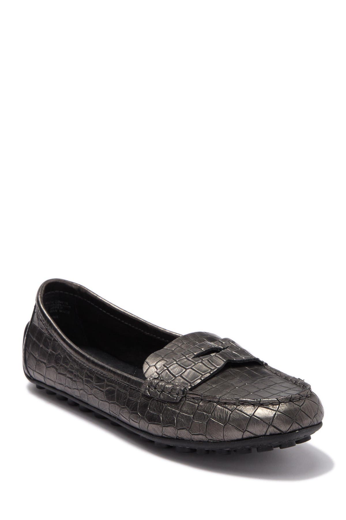 Malena Croc Embossed Penny Loafer 