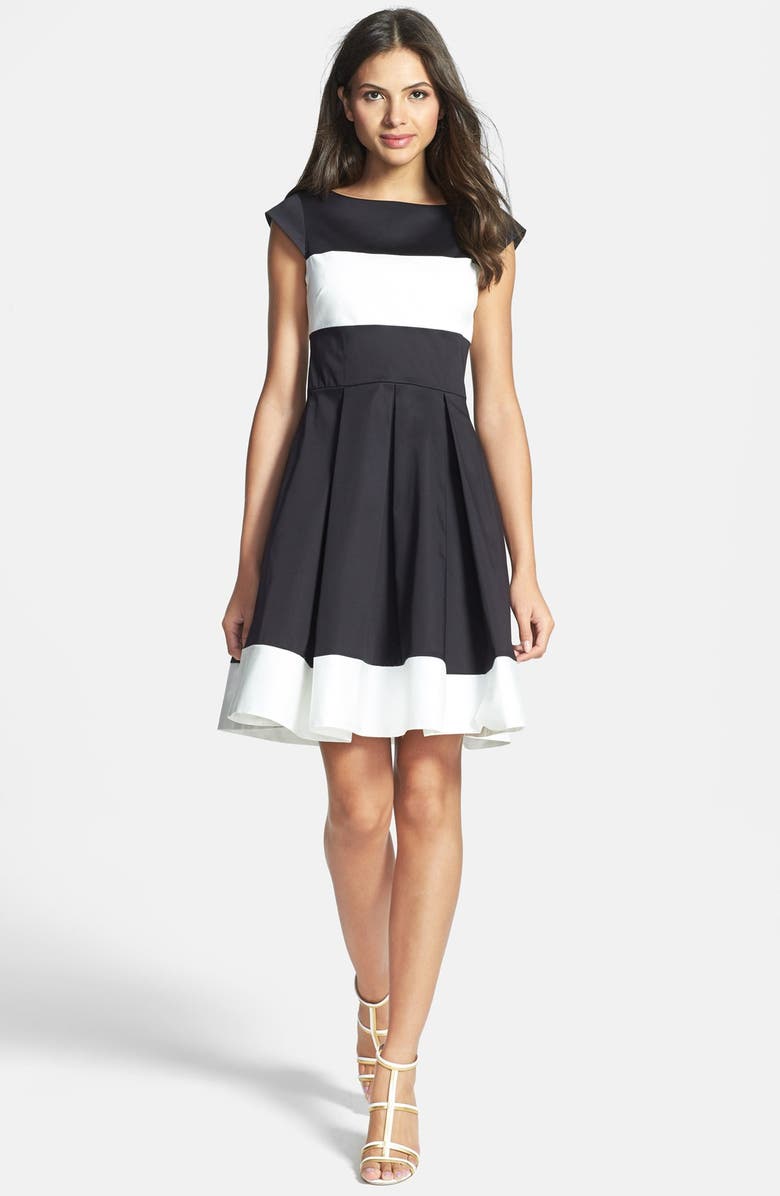 kate spade new york 'adette' colorblock woven fit & flare dress | Nordstrom