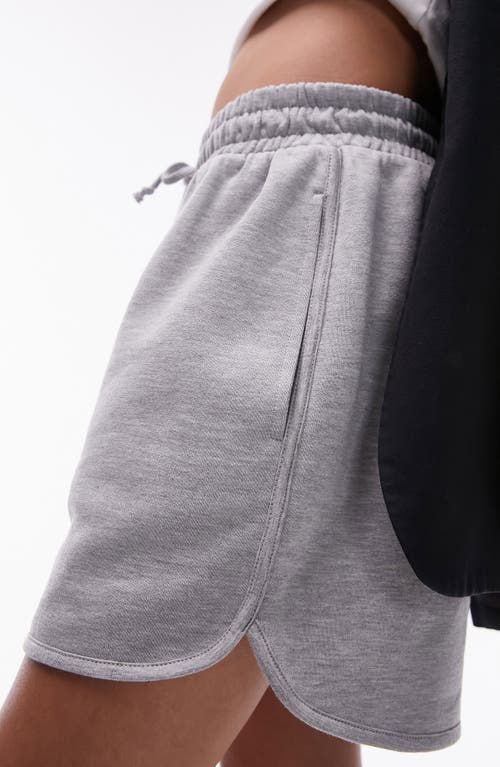 Shop Topshop Drawstring Sweat Shorts In Grey