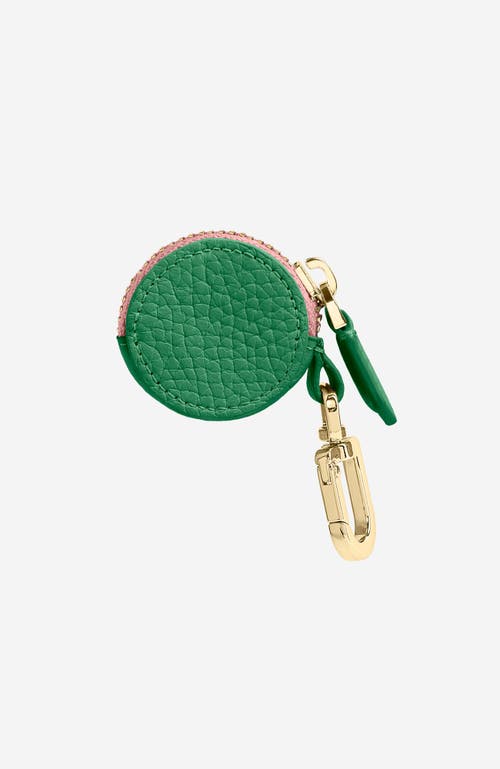 Maison De Sabre Leather Airtag Charm In Emerald Pink