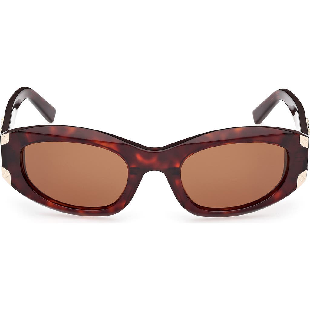 Mcm Roviex Oval Ladies Sunglasses Mw0006 52j 53 In Dark Havana/roviex