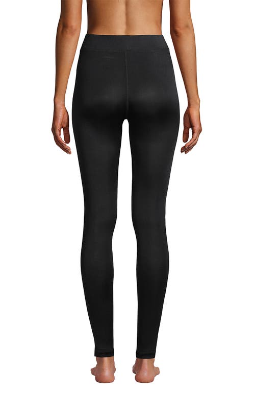 Lands' End Silk Interlock Long Underwear Leggings Pants In Black