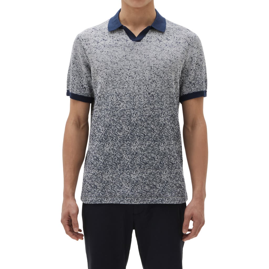 Robert Barakett Mission Hill Ombré Johnny Collar Polo In Blue/white/grey