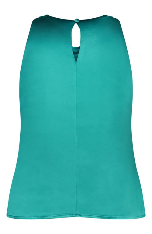 Shop City Chic Perri Cowl Neck Satin Tank In Peacock