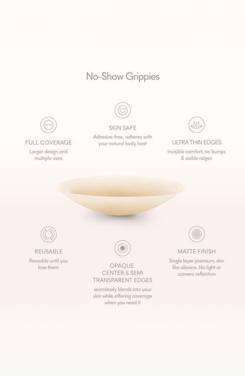 Nood No-show Grippies® Reusable Round Nipple Covers In No. 5 Soft Tan