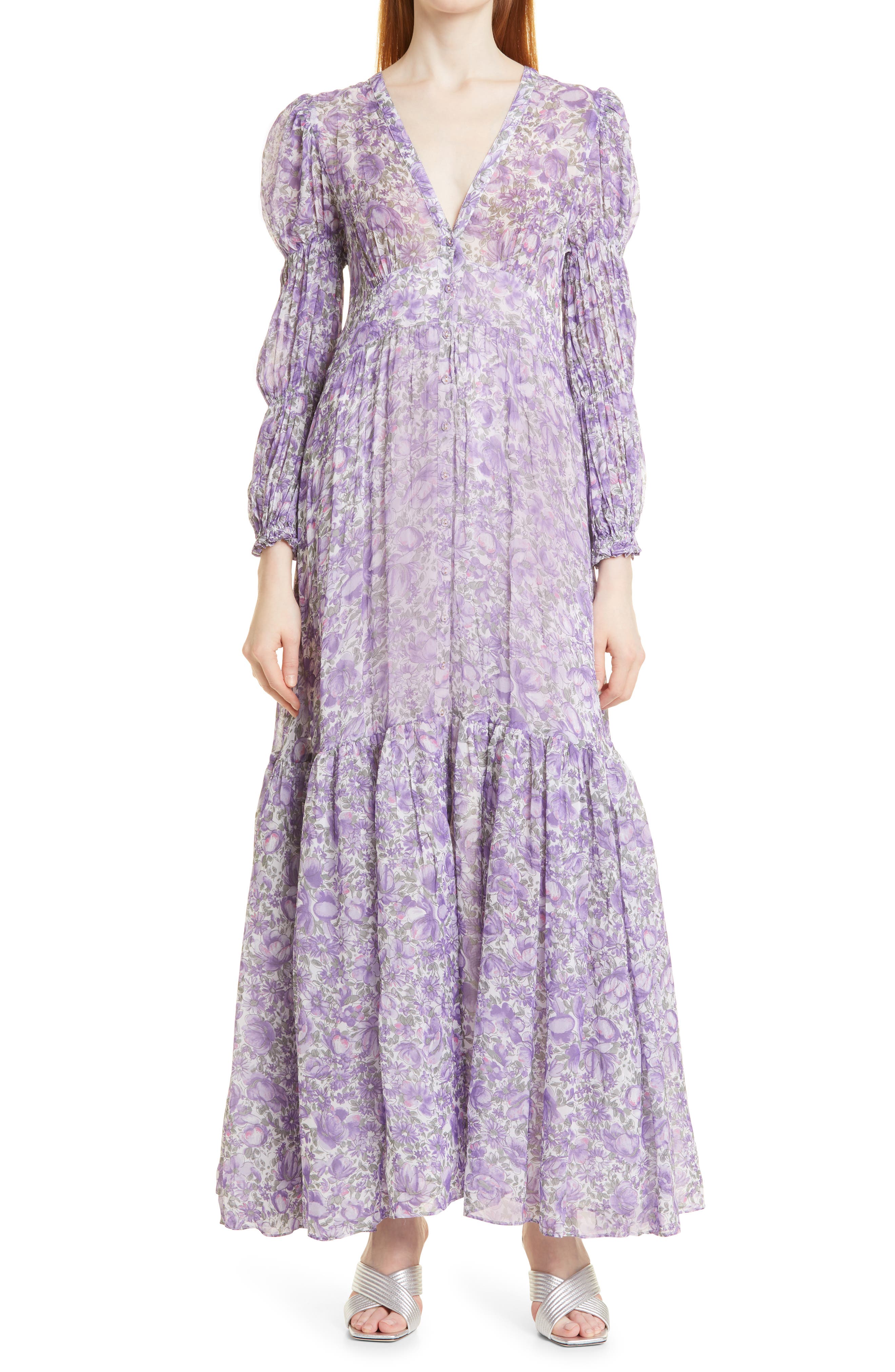 Long Sleeve Georgette Maxi Dress 