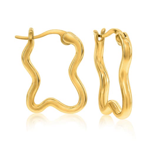 Donatello Gian Gold-tone Wavy Hoop Earrings In Gold