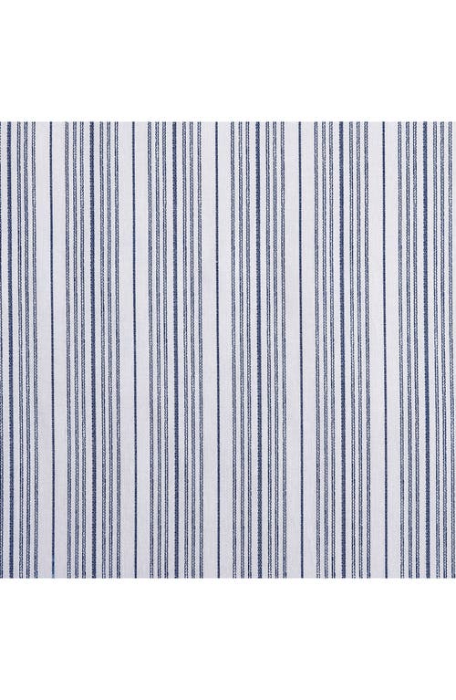 Nautica Beaux Stripe Percale Cotton Fitted Sheet In Dark Blue