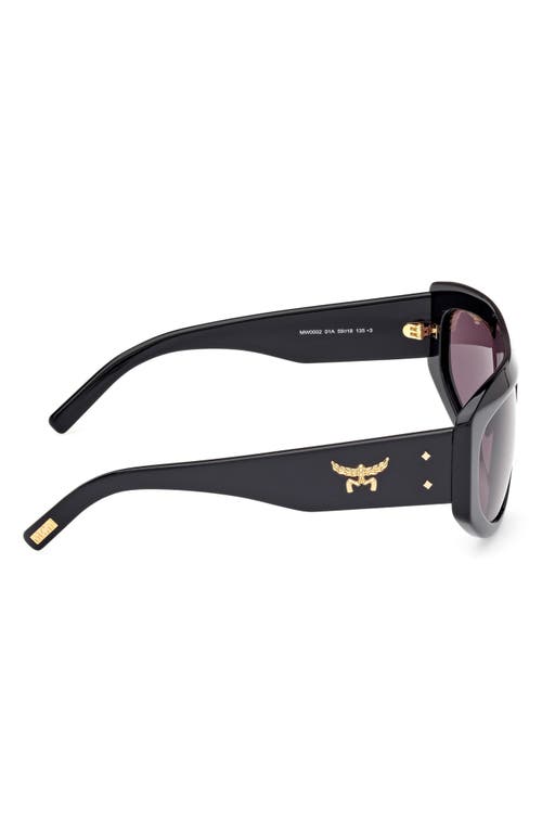 Shop Mcm 59mm Pilot Sunglasses<br /> In Shiny Black/smoke