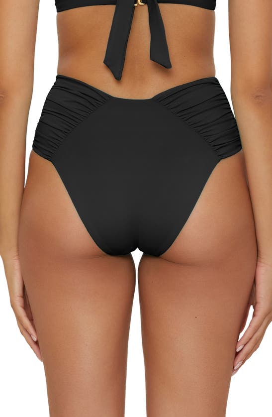 Shop Becca Color Code High Cut Bikini Bottoms In Black
