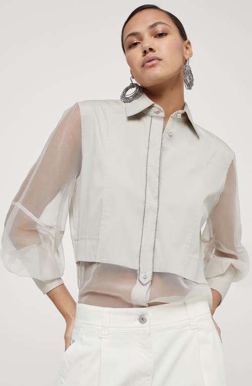 Shop Brunello Cucinelli Poplin Shirt In Oat