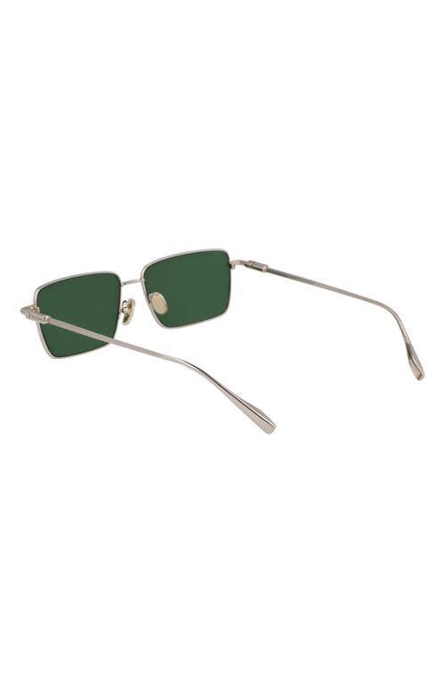 Shop Ferragamo Gancini Evolution 57mm Rectangular Sunglasses In Light Gold/green