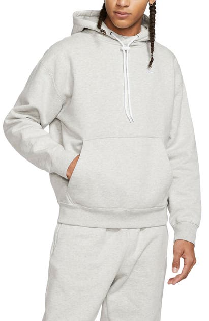 Nike Hooded Sweatshirt In Grey Heather/ White