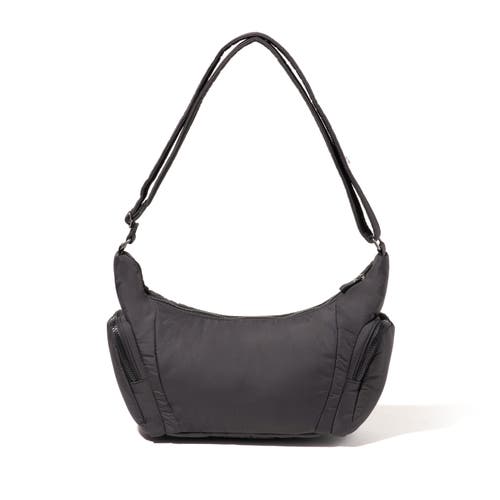 Baggallini Banana Sling Crossbody Shoulder Bag In Black Puff