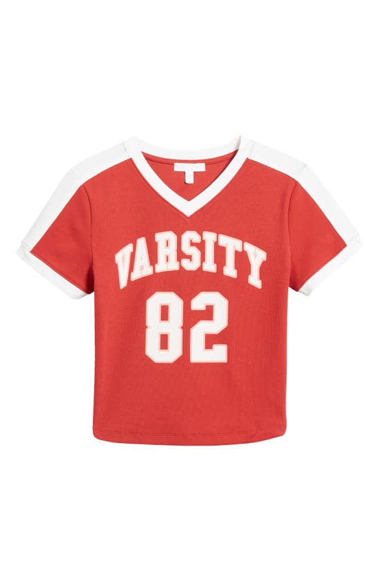Shop Bp. Varsity V-neck Graphic T-shirt In Red Varsity