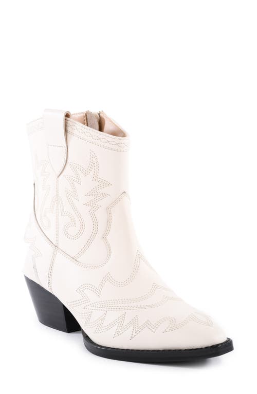 Seychelles Eagle Rock Short Western Boot in Off White Leather 