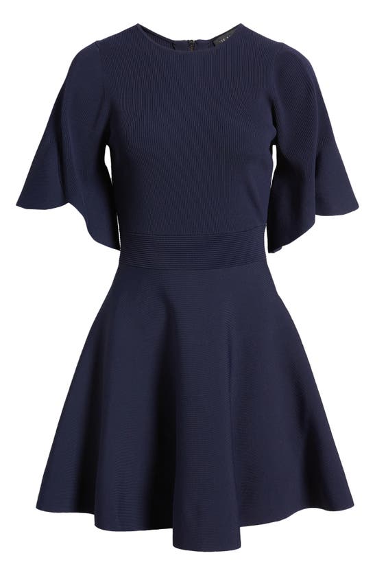 Shop Ted Baker Olivia Rib Fit & Flare Dress In Navy