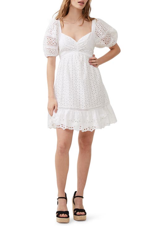 Alissa Broderie Anglaise Cotton Babydoll Dress