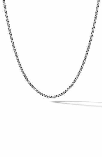 David Yurman Men's Box Chain Necklace in Silver, 1.7mm, 26L SS