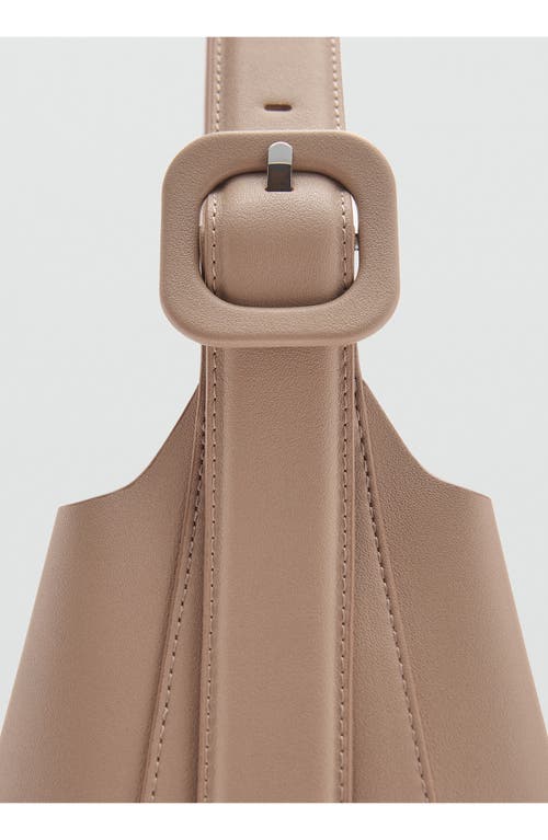 Shop Mango Faux Leather Shopper In Light/pastel Brown