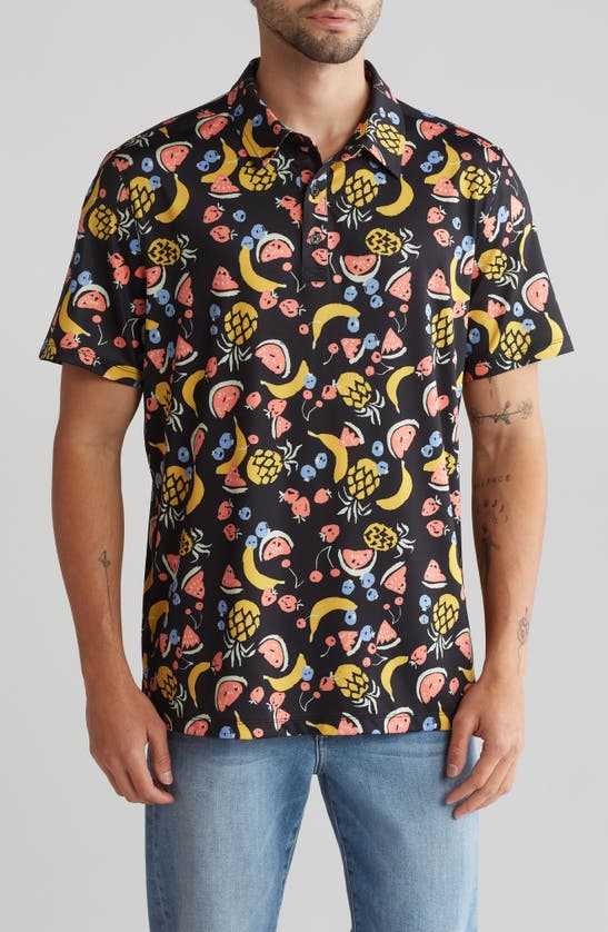 Shop Abound Printed Polo In Black Fruit Punch