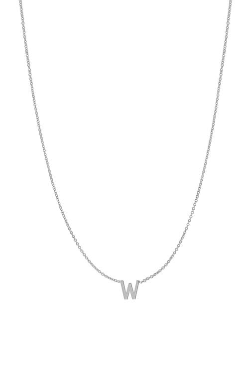 Initial Pendant Necklace in 14K White Gold-W