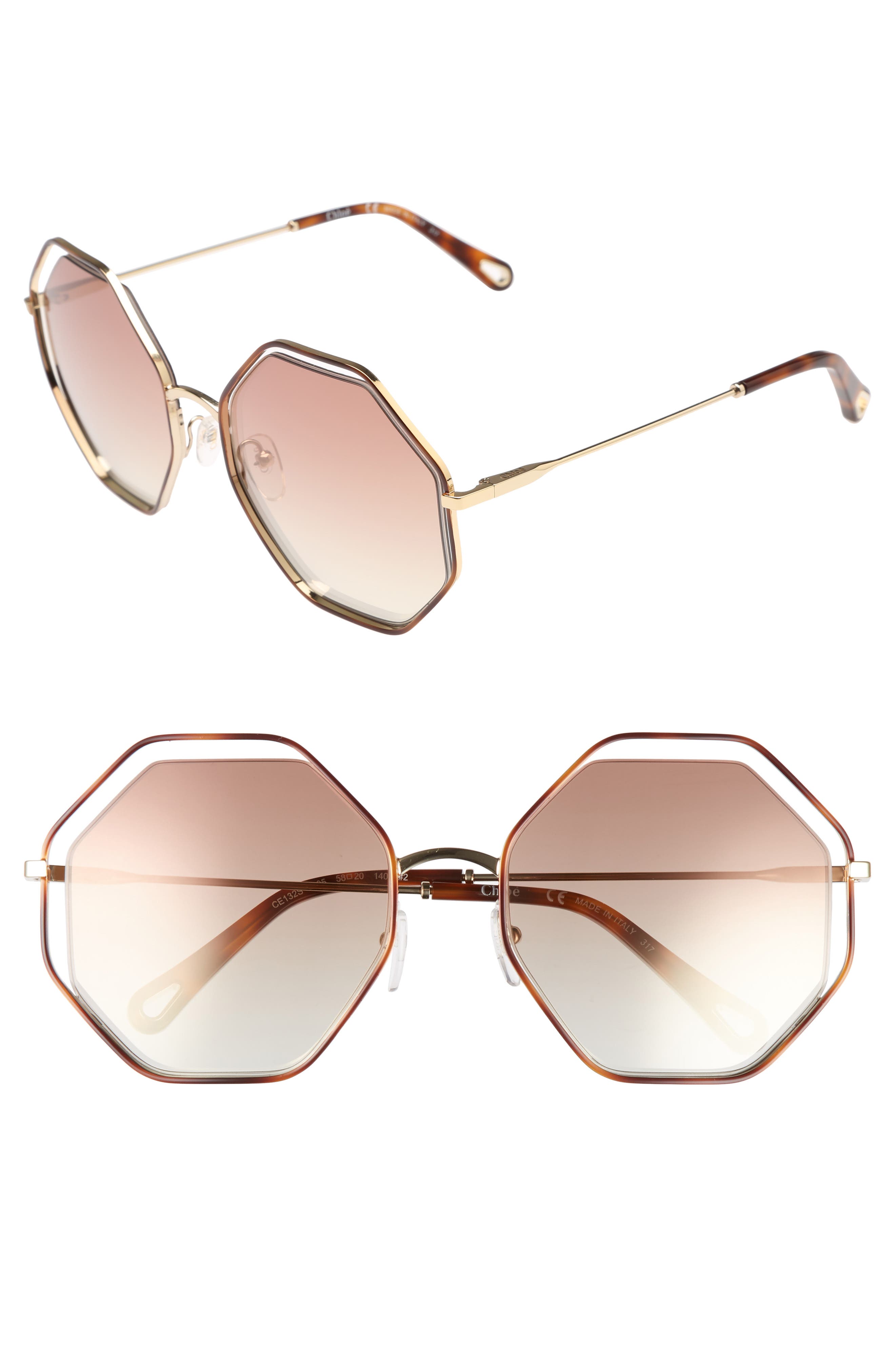 chloe geo 58mm sunglasses