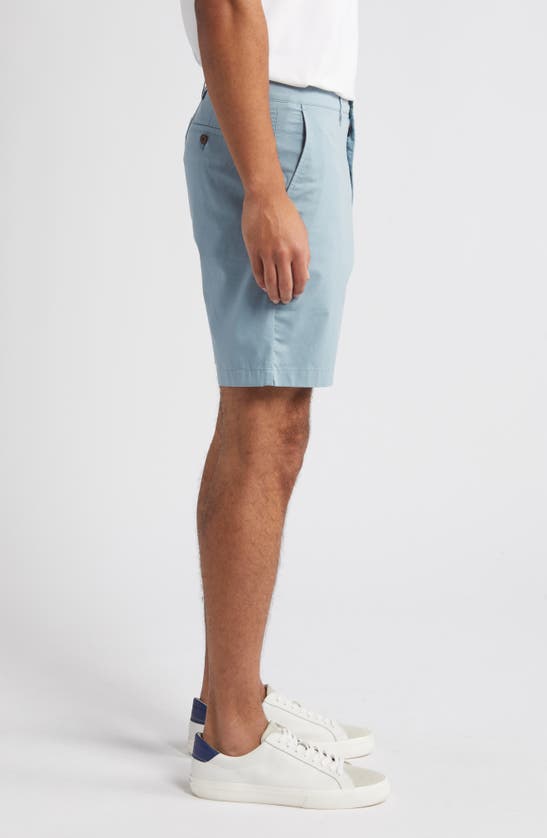 Shop Faherty Movement Organic Cotton Blend Chino Shorts In Steel Blue