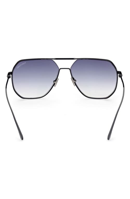 Shop Tom Ford 59mm Polarized Navigator Sunglasses In Sblk/smkg